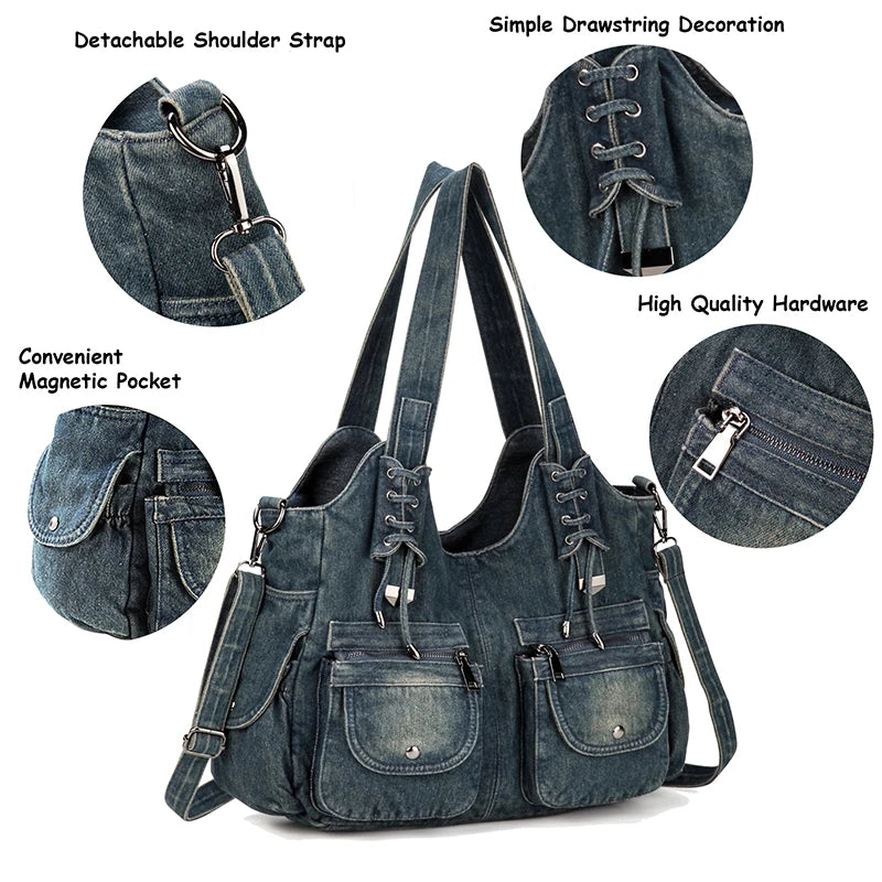 Y2K Blue Jean Handbag