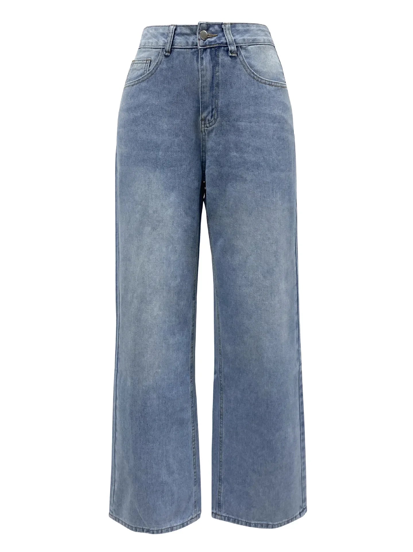 Loose High Waist Straight Denim Jeans